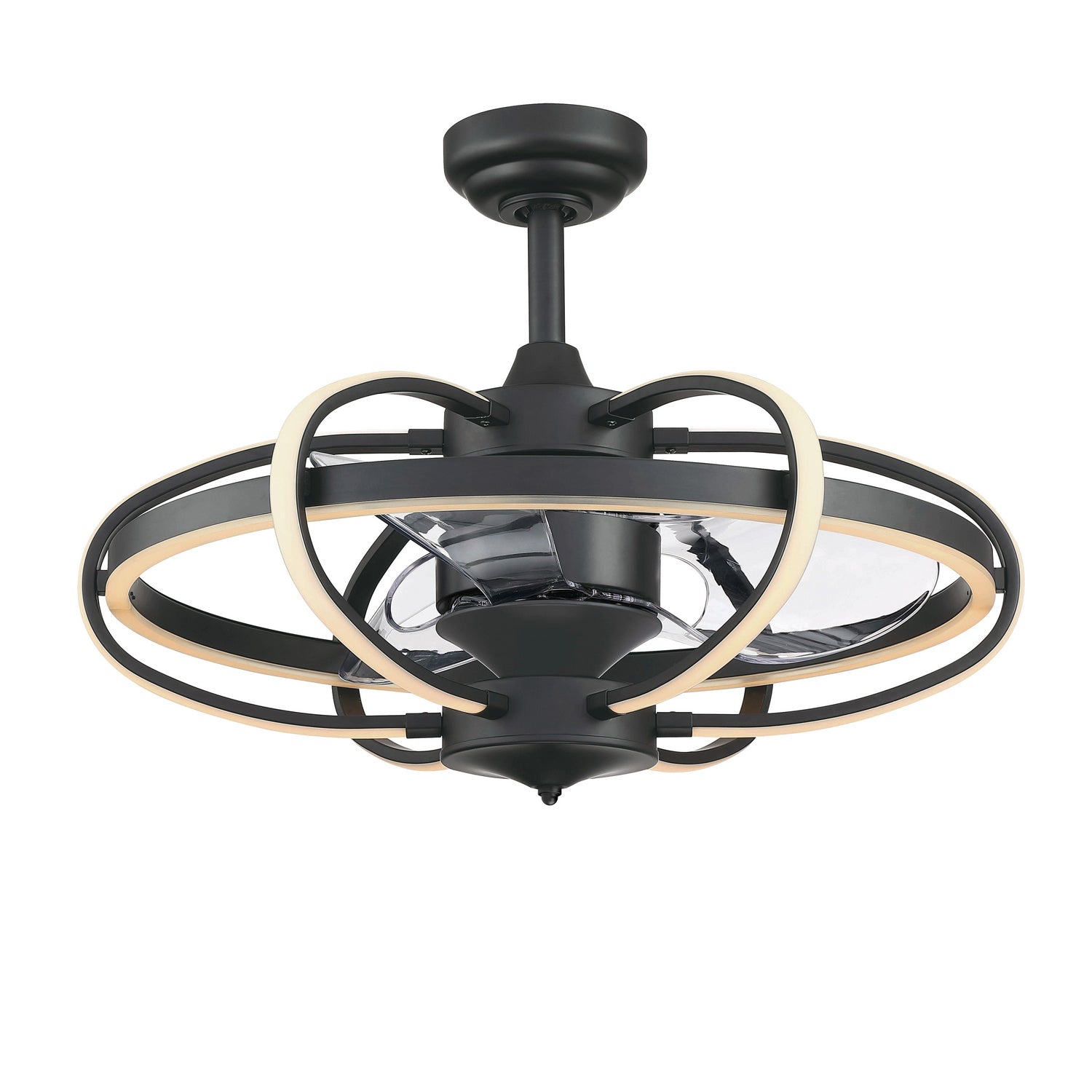 Fanimation Obvi fandelier with an open ring-shaped light frame